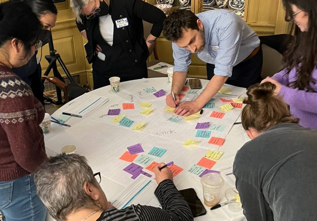 People working on post it notes