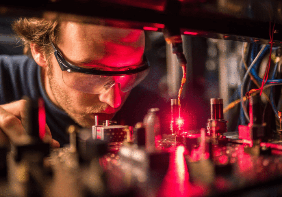 person doing research